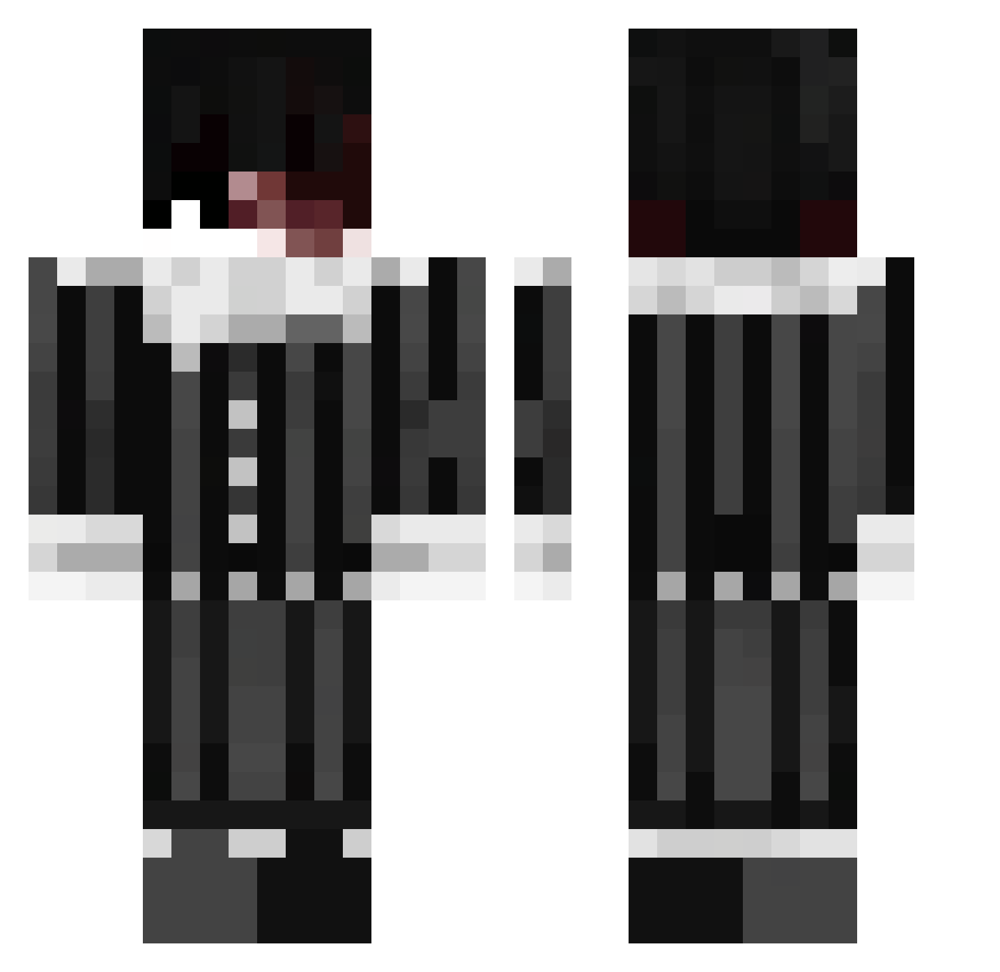 kzN385 Minecraft skin, front and back view