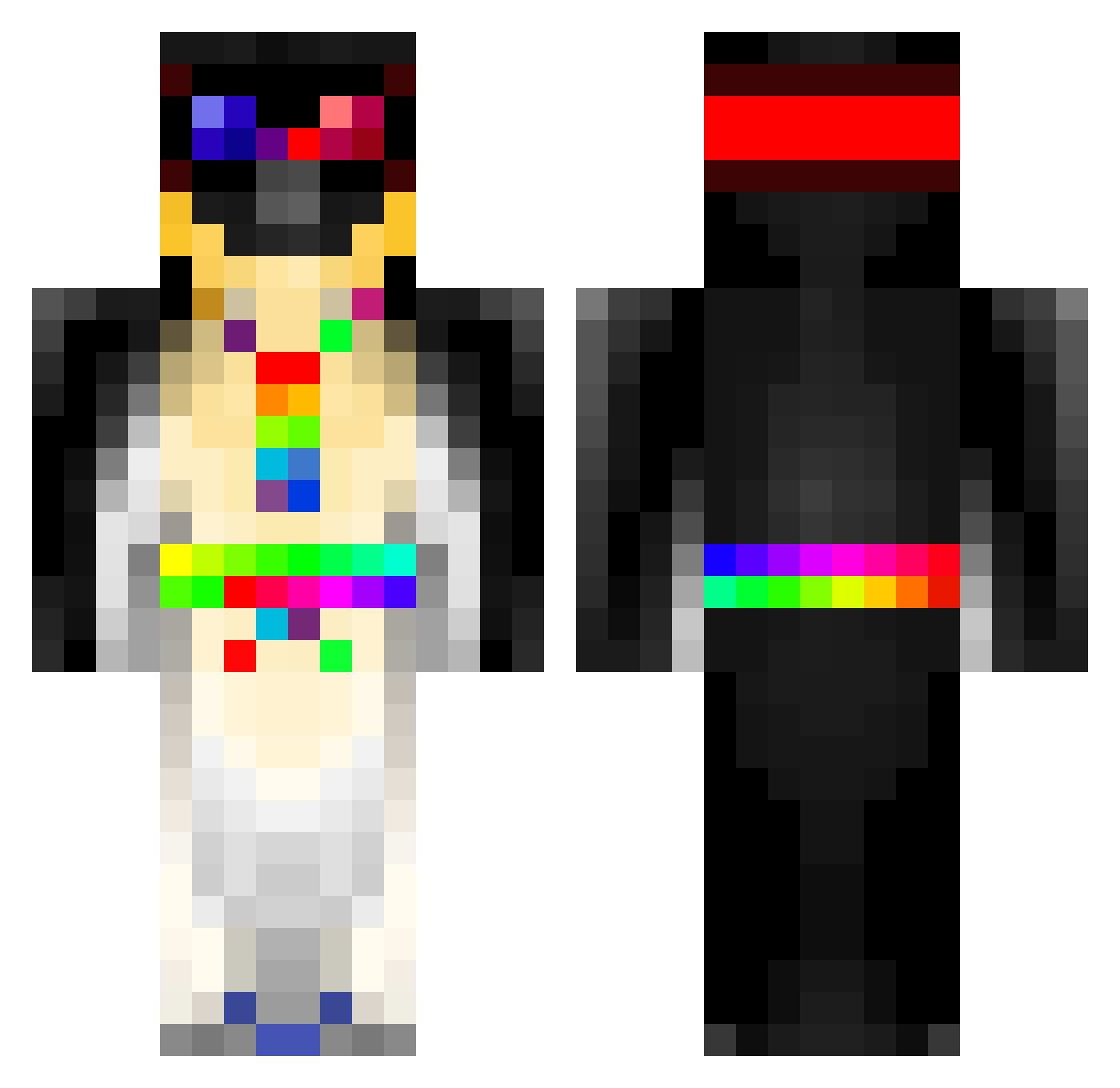 Bumpkins Minecraft skin, front and back view
