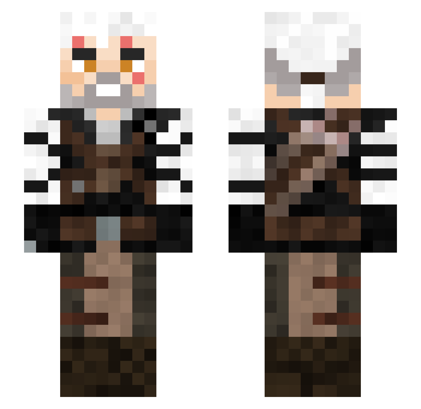 Divinitum Minecraft skin, front and back view