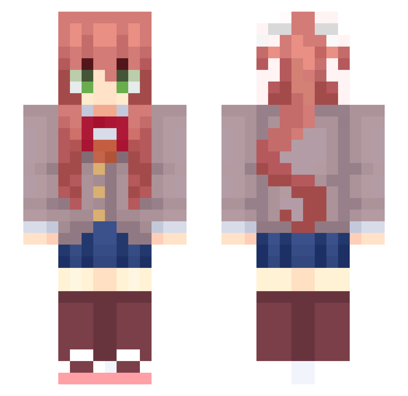 TurkeyT1t5 Minecraft skin, front and back view