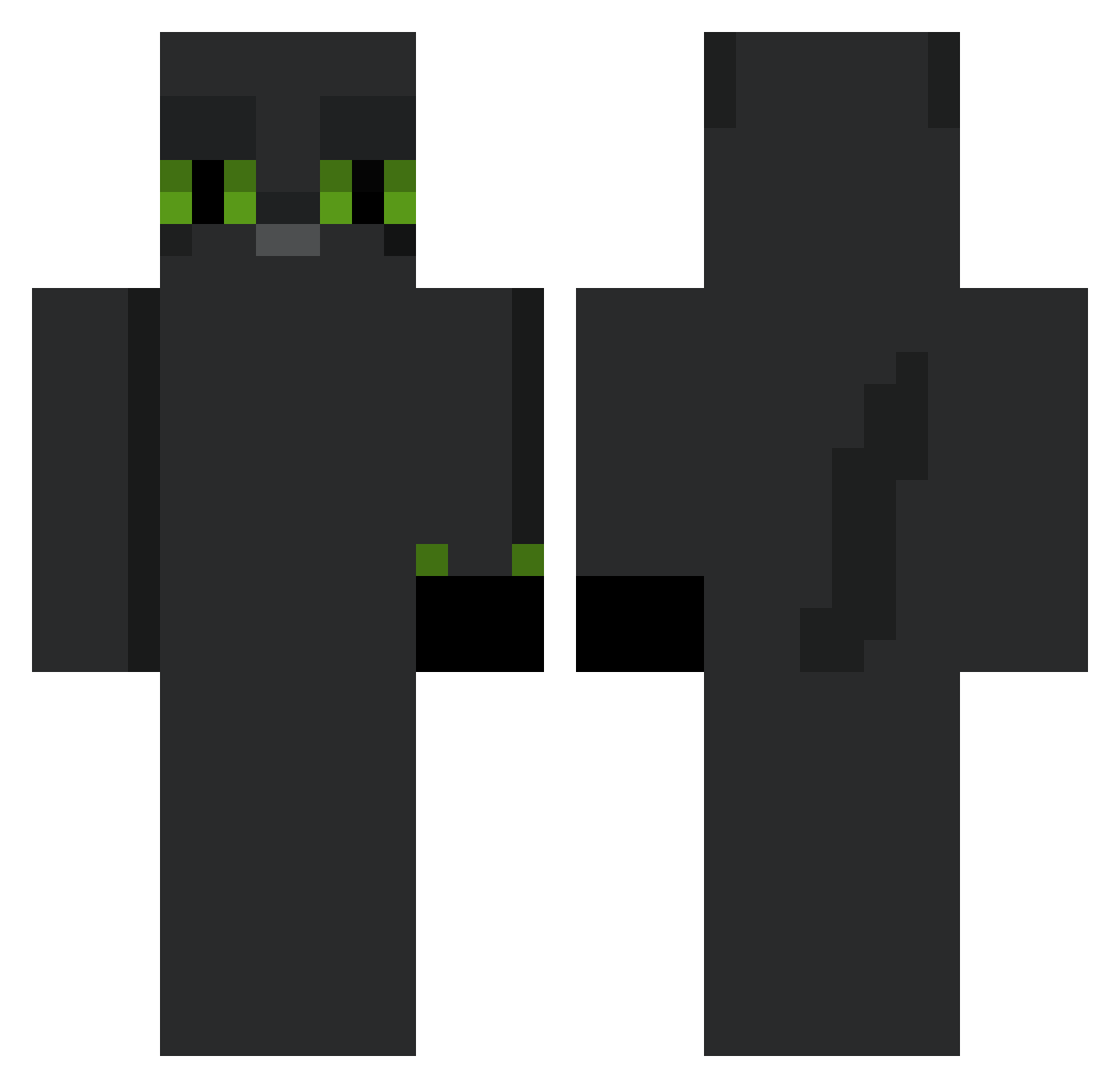 MainTek Minecraft skin, front and back view