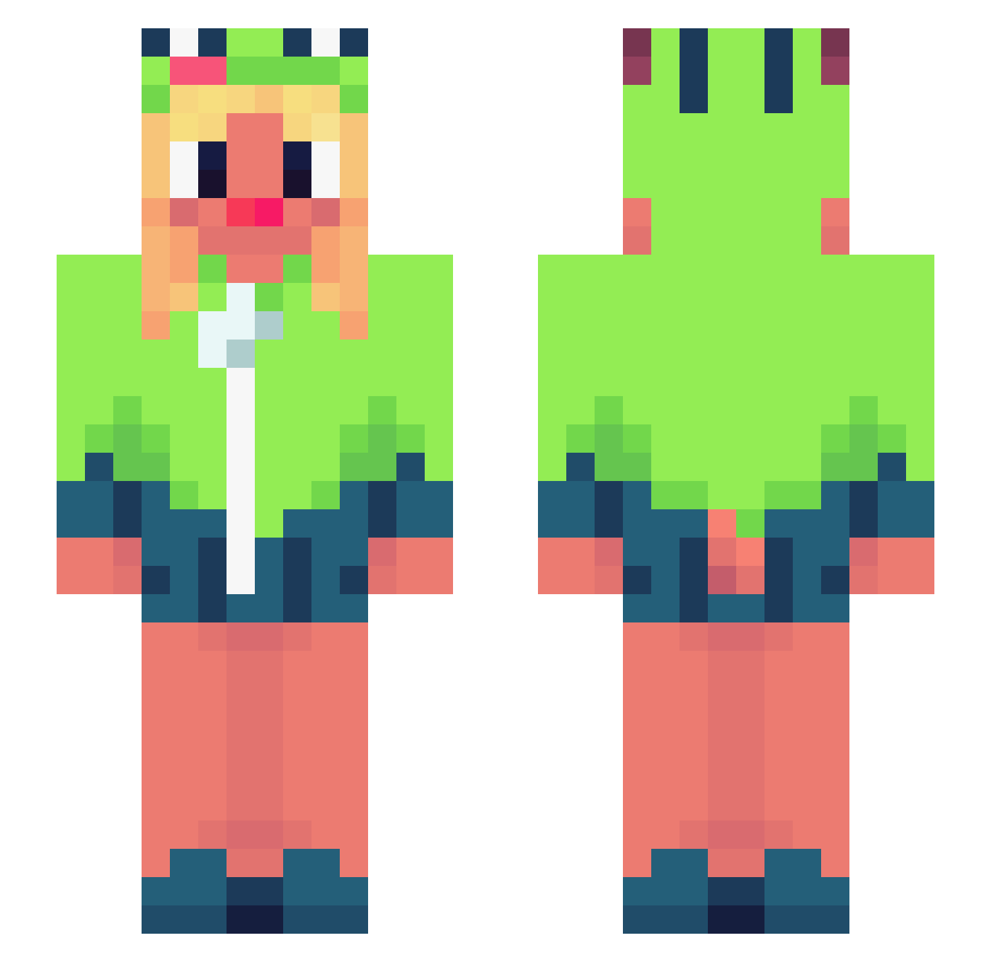 lisarubka Minecraft skin, front and back view