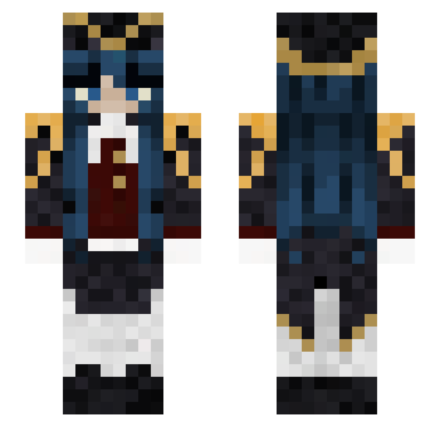 BunnehTTV Minecraft skin, front and back view