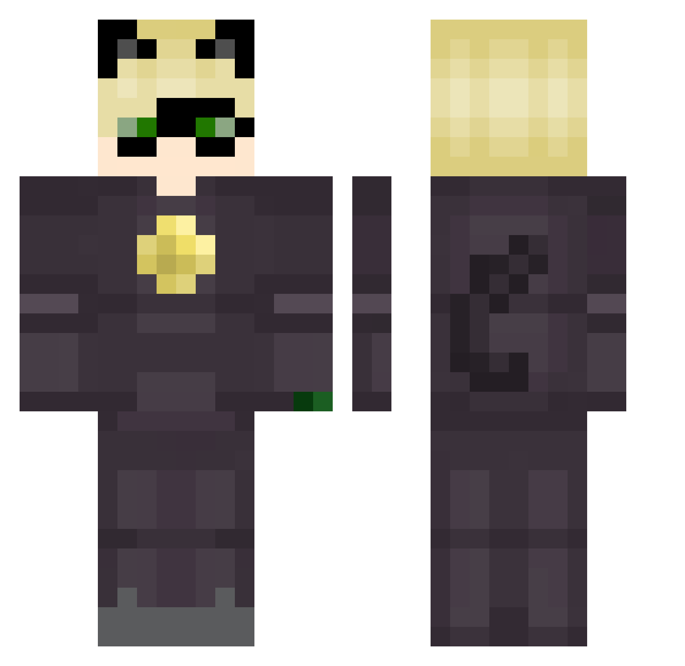 Neynay Minecraft skin, front and back view