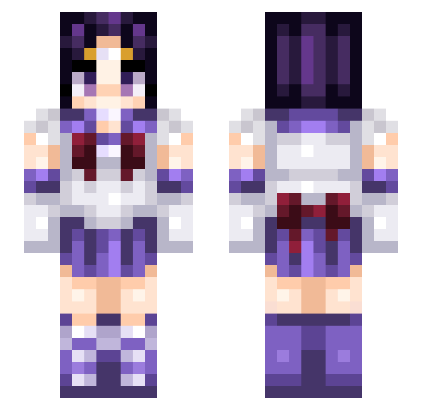pohongye Minecraft skin, front and back view