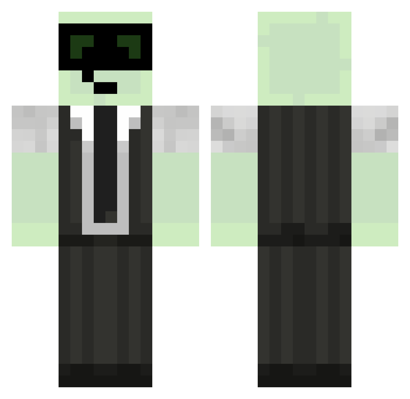 Shroudy Minecraft skin, front and back view