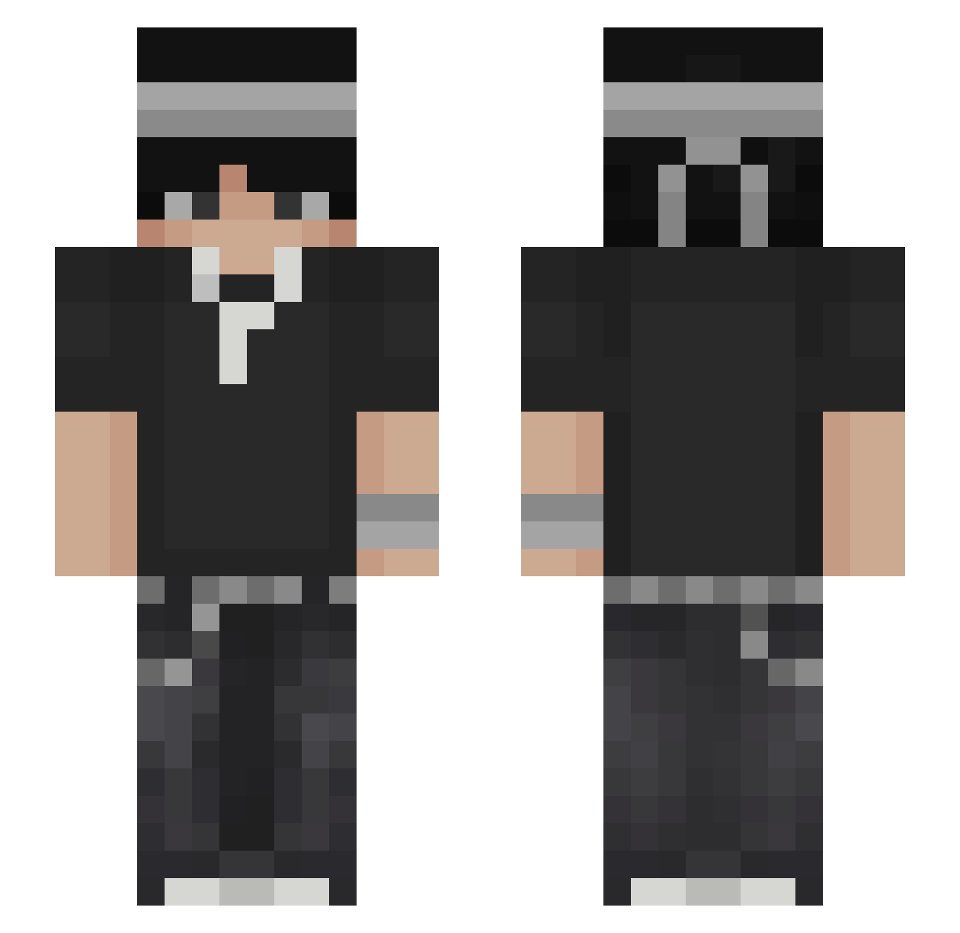 zbx3 Minecraft skin, front and back view