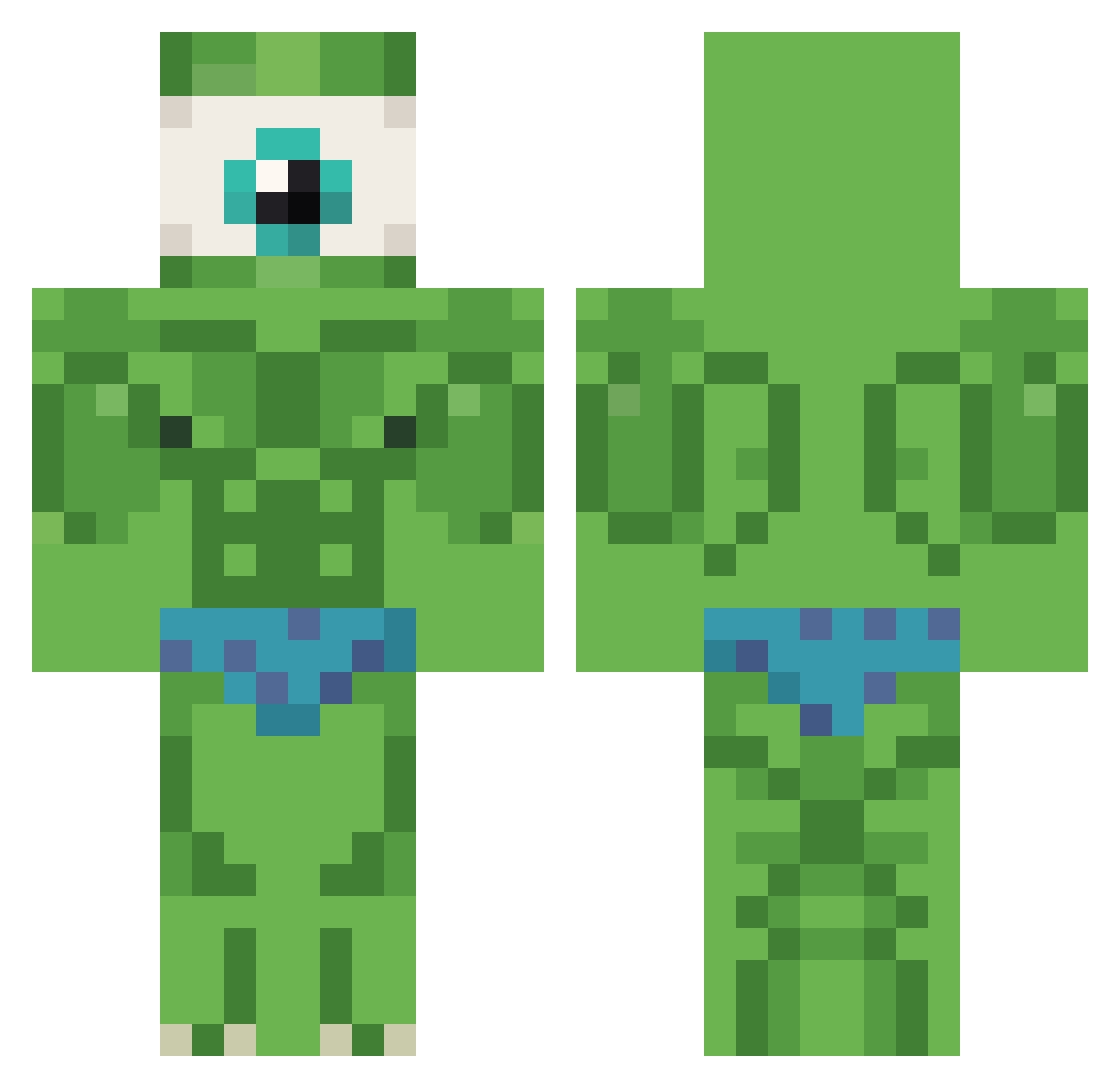 Kazfrost Minecraft skin, front and back view