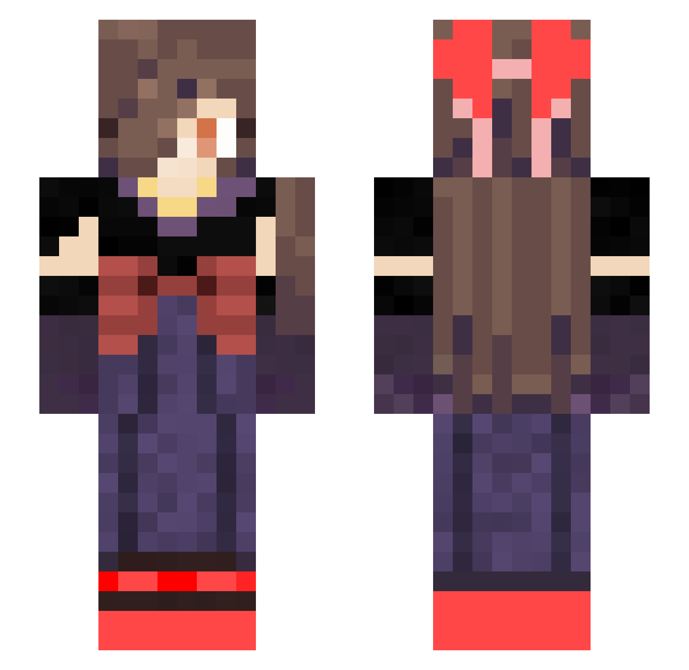 Natsumi_Schwartz Minecraft skin, front and back view