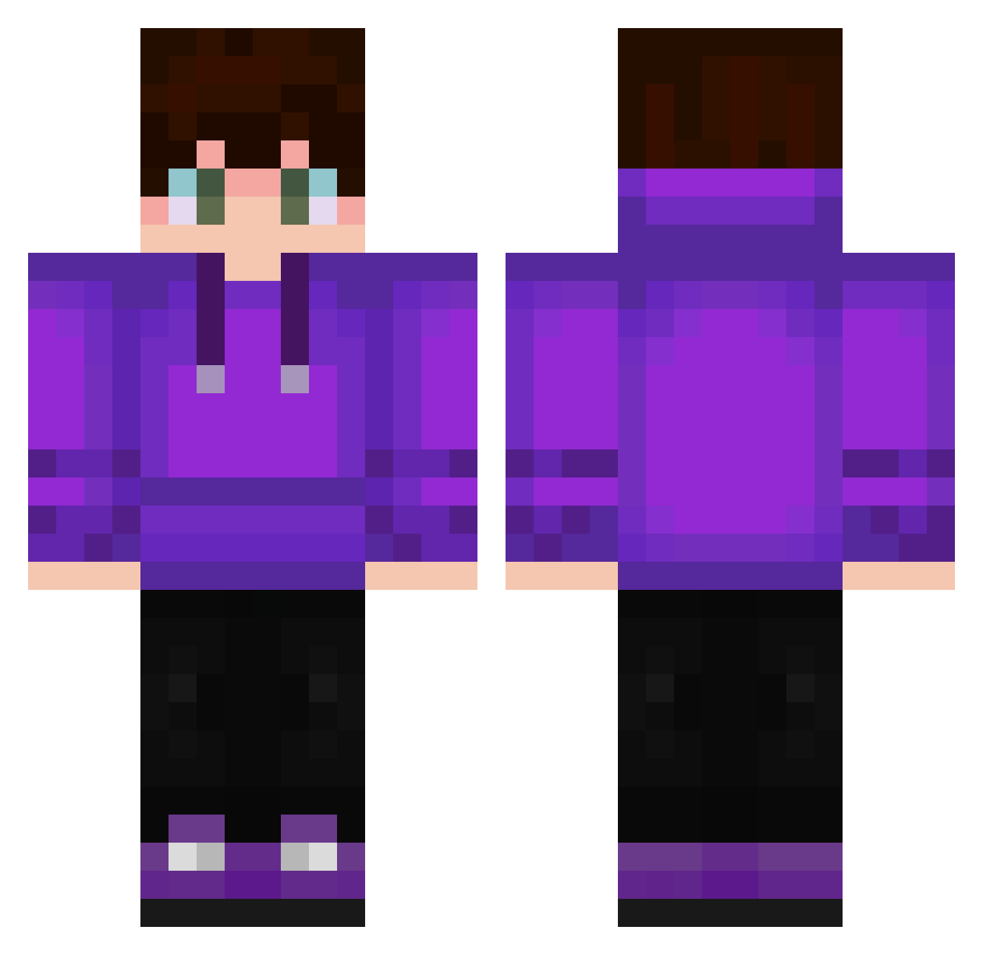 Eozen Minecraft skin, front and back view