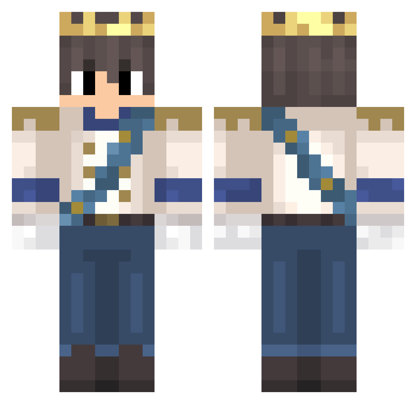 StorysComplete Minecraft skin, front and back view