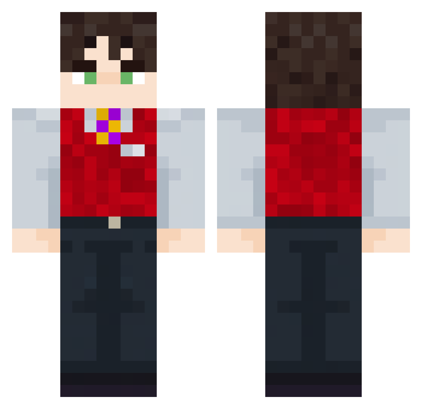 hgmdr Minecraft skin, front and back view
