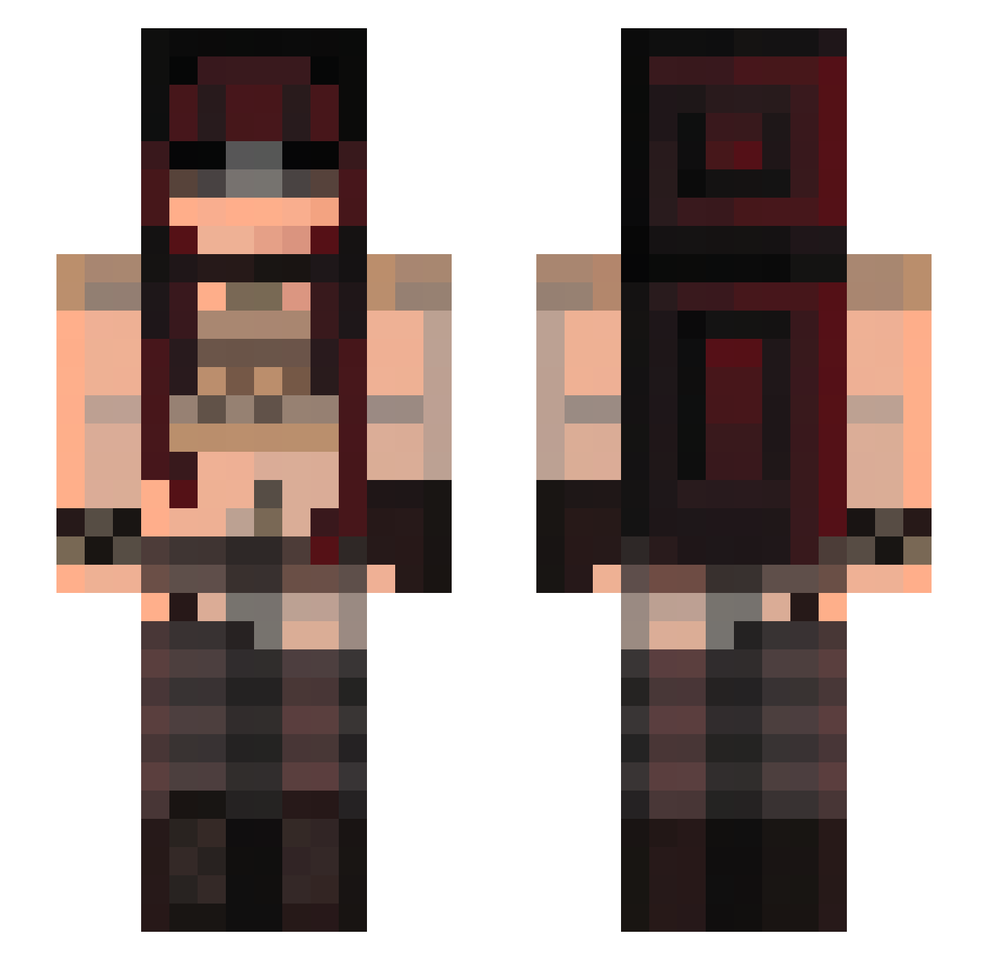 tovuh Minecraft skin, front and back view