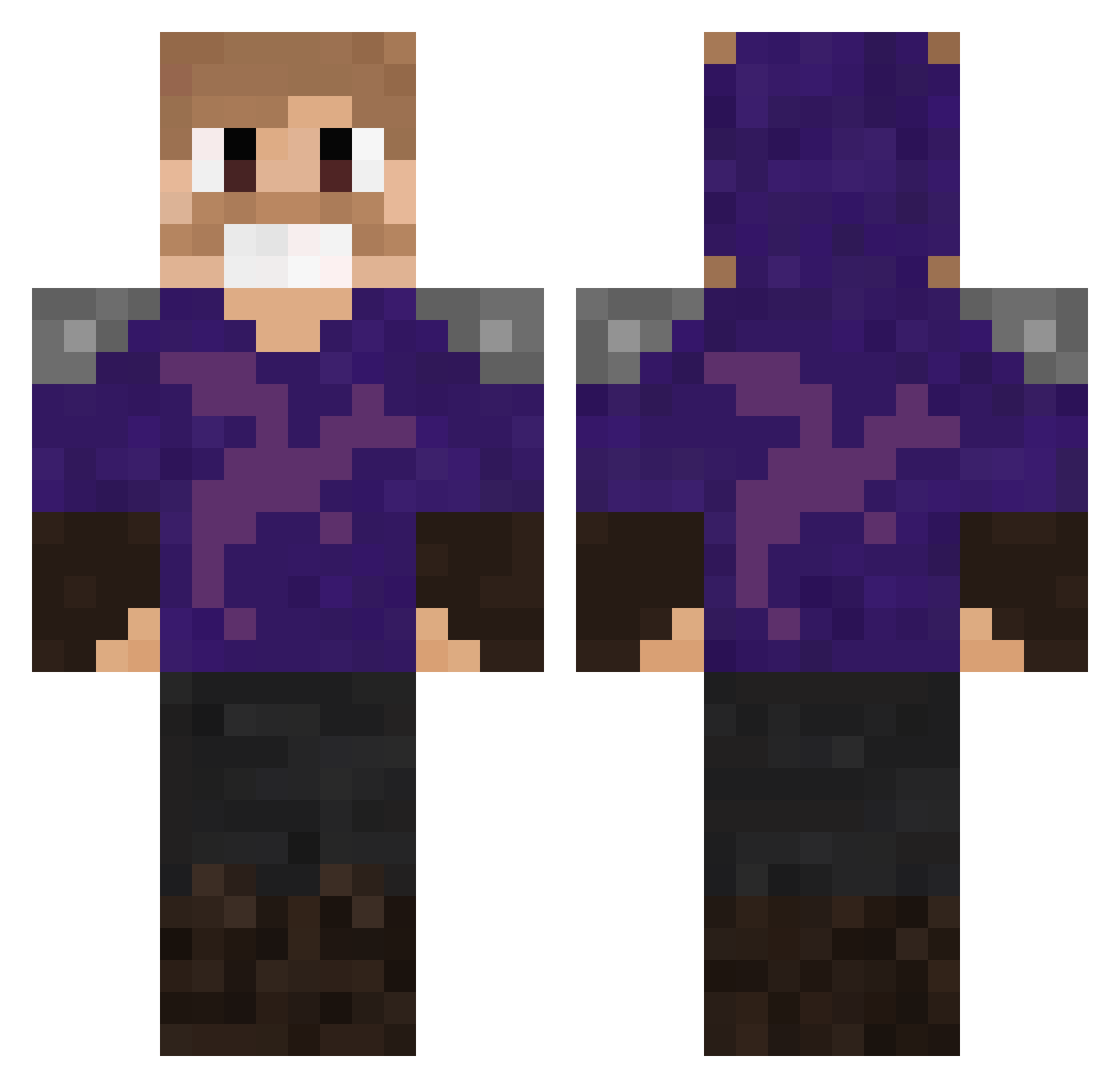 PhilCraft3r Minecraft skin, front and back view