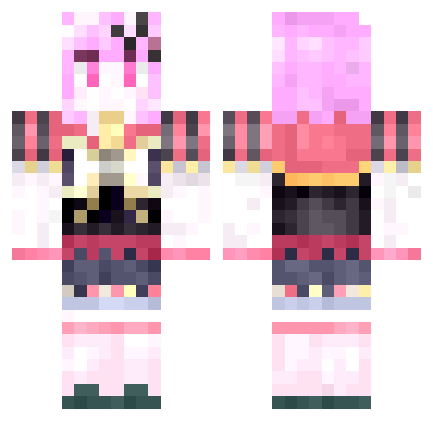 wondyjisoo Minecraft skin, front and back view