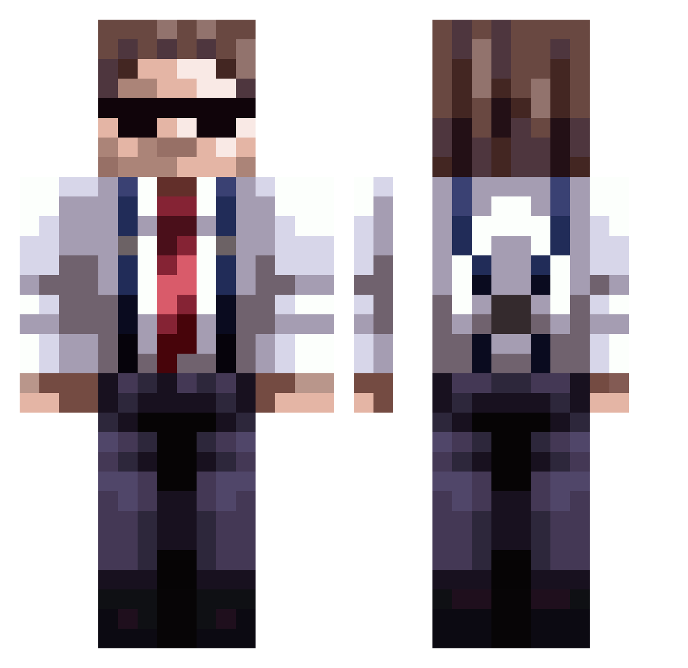 venz666 Minecraft skin, front and back view