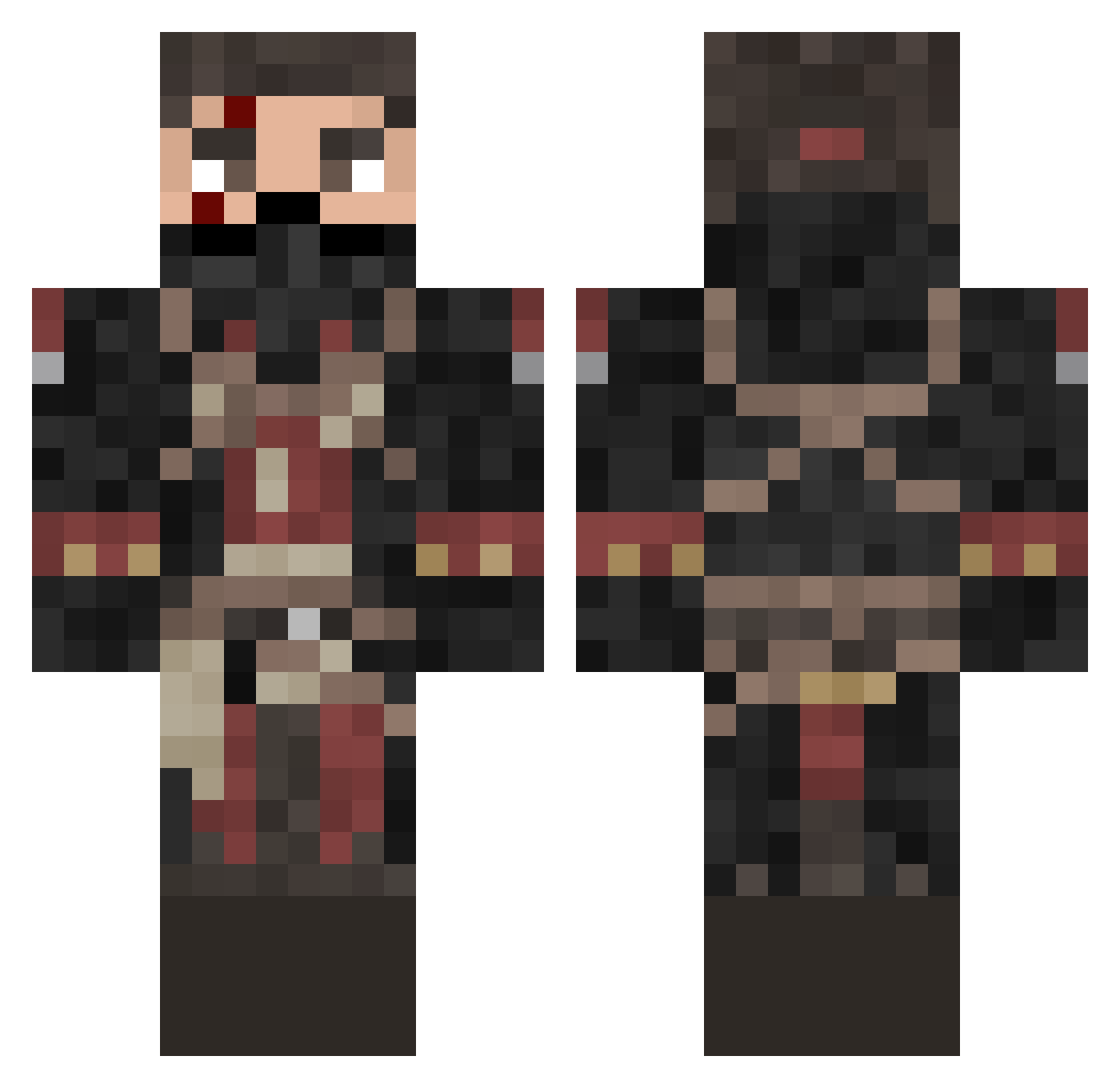 Yamishi_ Minecraft skin, front and back view
