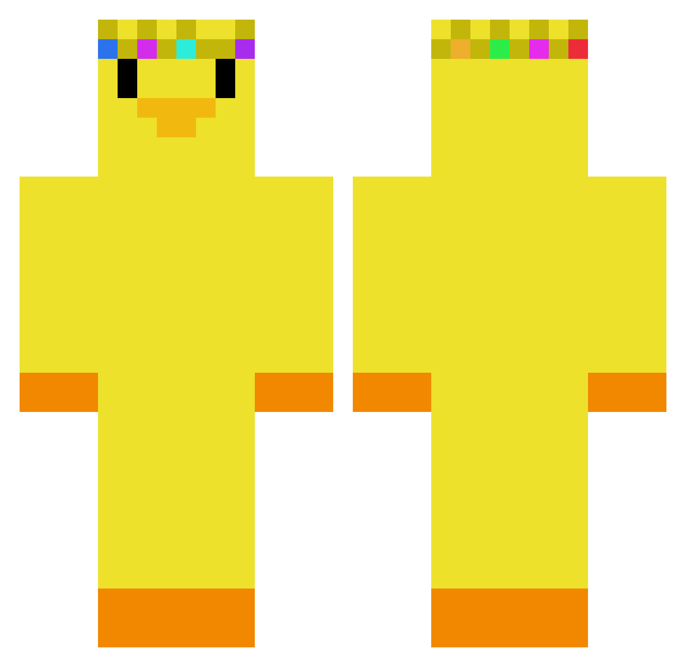 MBenjamin25 Minecraft skin, front and back view