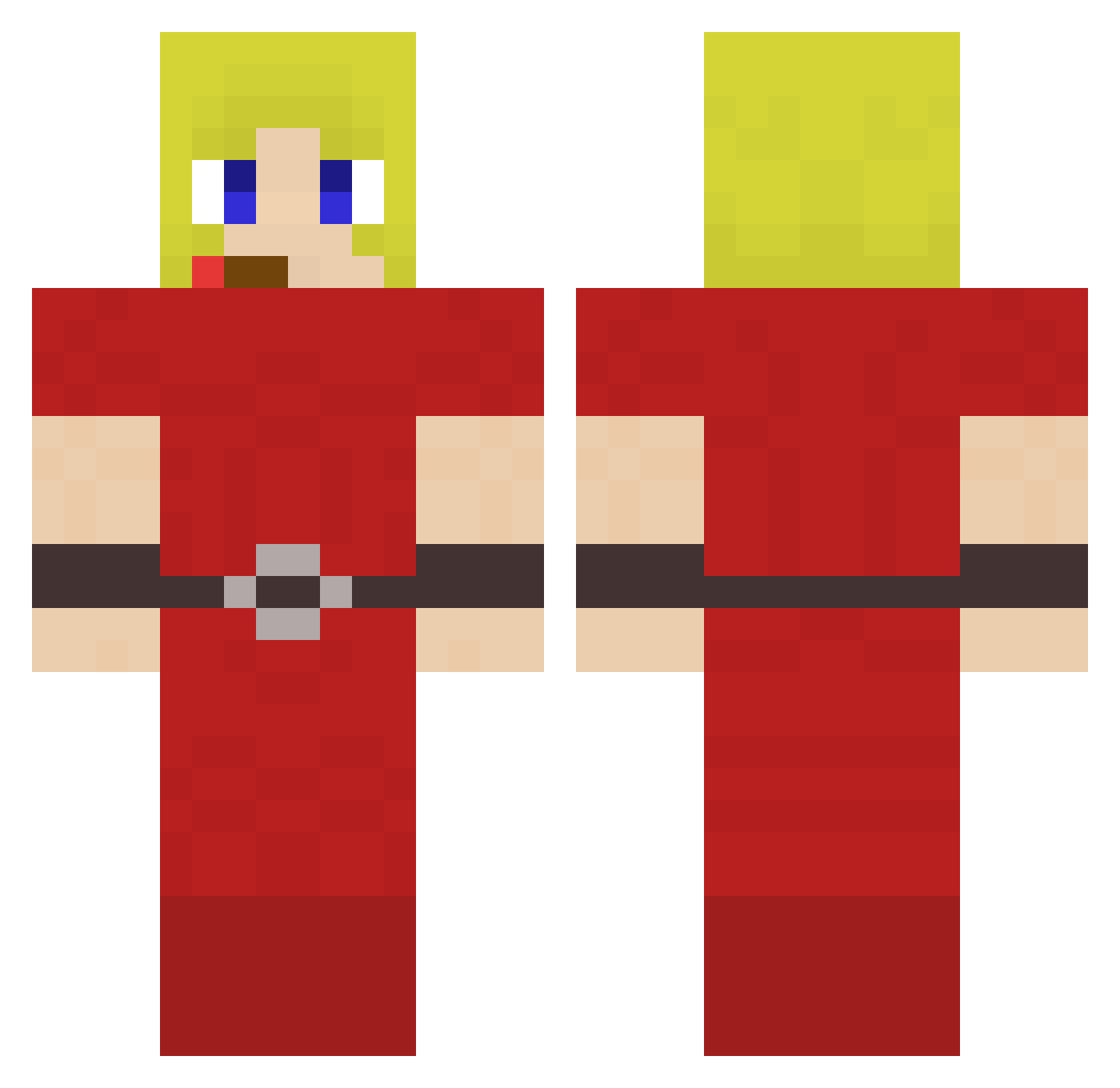 Hairos Minecraft skin, front and back view