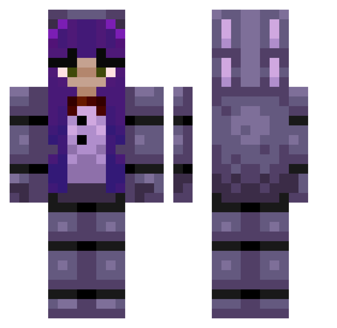 Issipall Minecraft skin, front and back view
