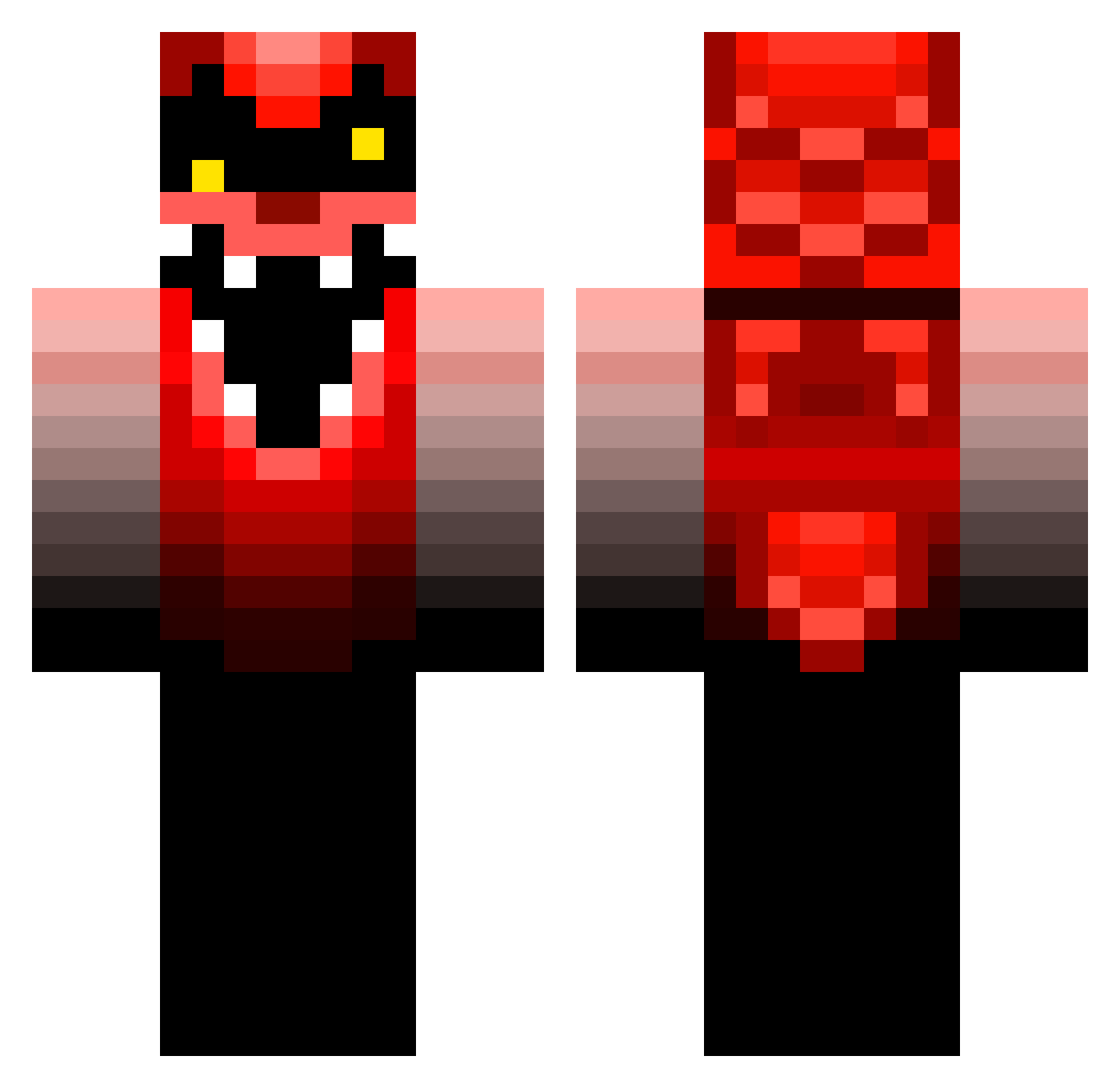 RedGaming69 Minecraft skin, front and back view