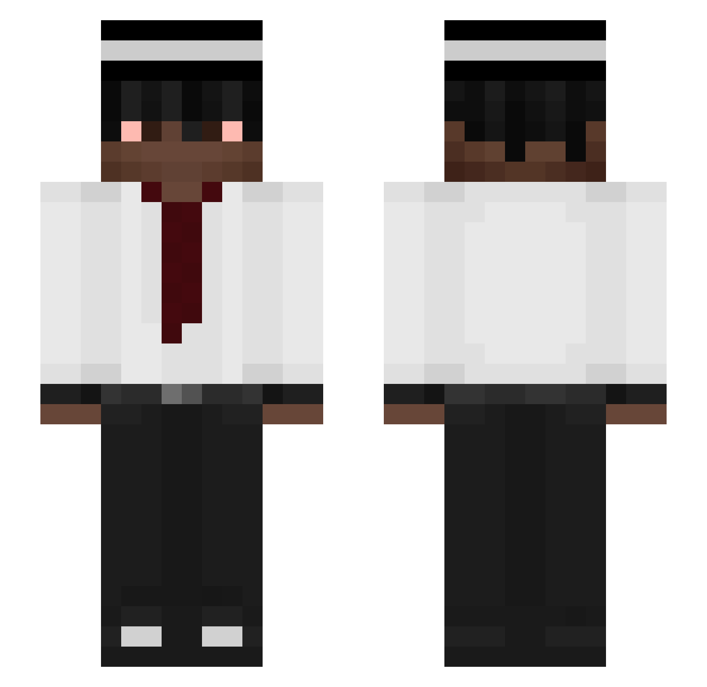 xHaterx Minecraft skin, front and back view