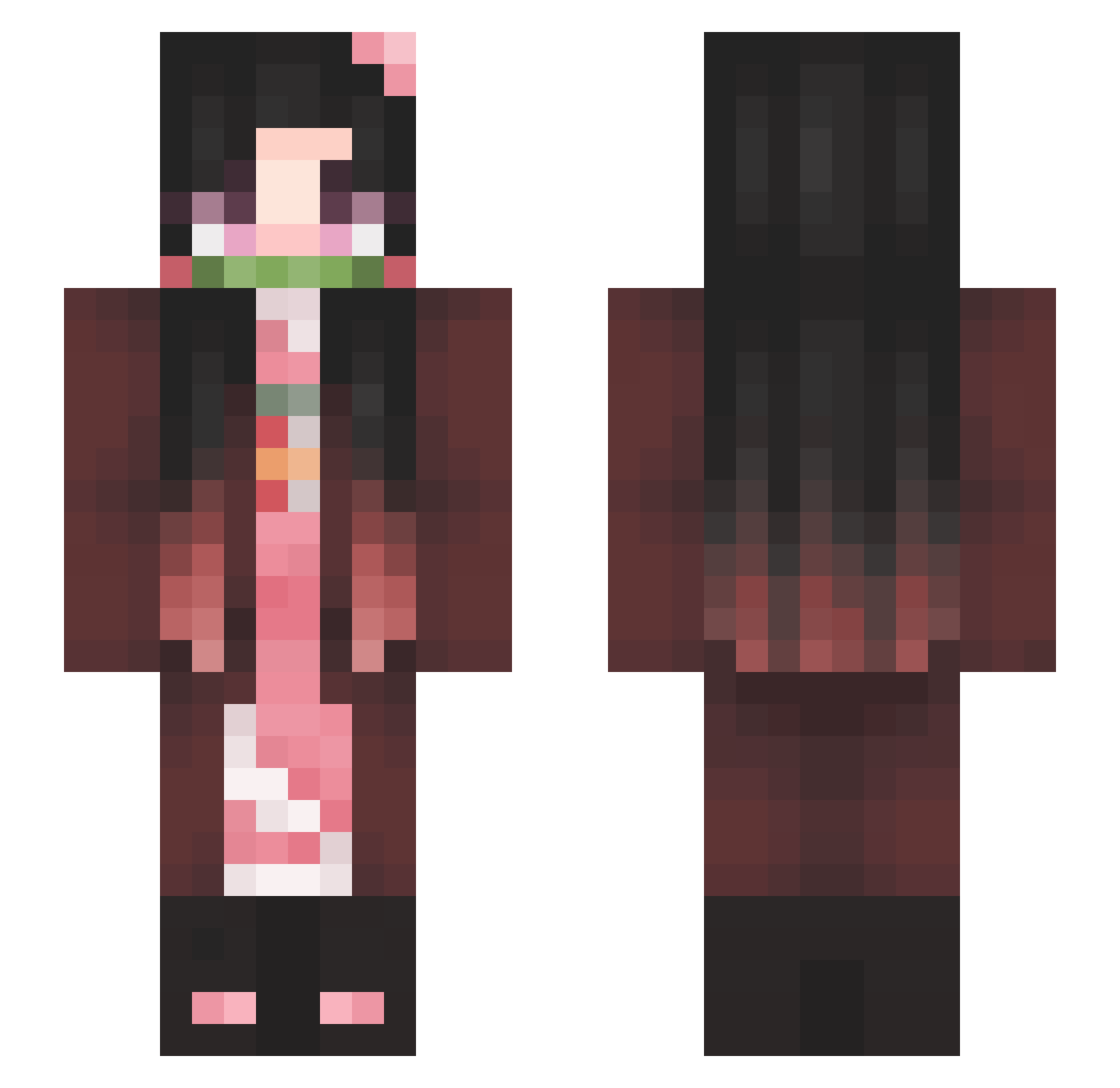 momo1262 Minecraft skin, front and back view