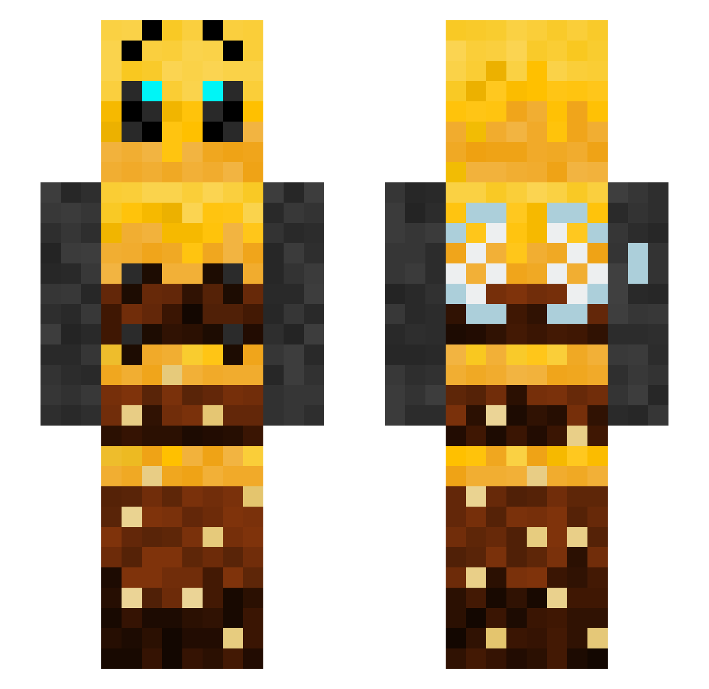 Engry Minecraft skin, front and back view