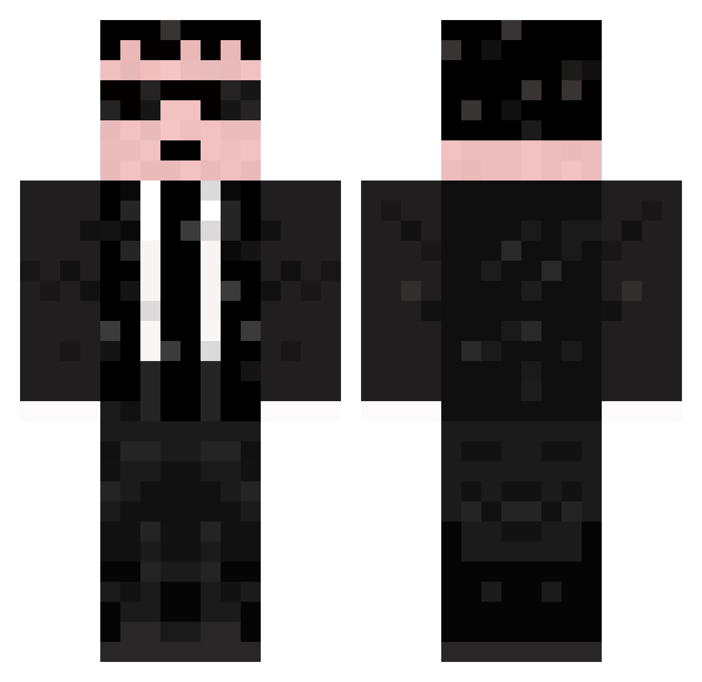 Screeny Minecraft skin, front and back view