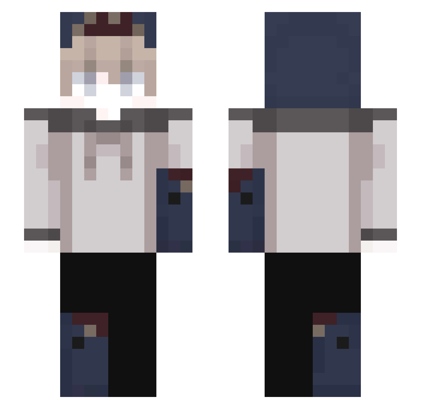 Formorian Minecraft skin, front and back view