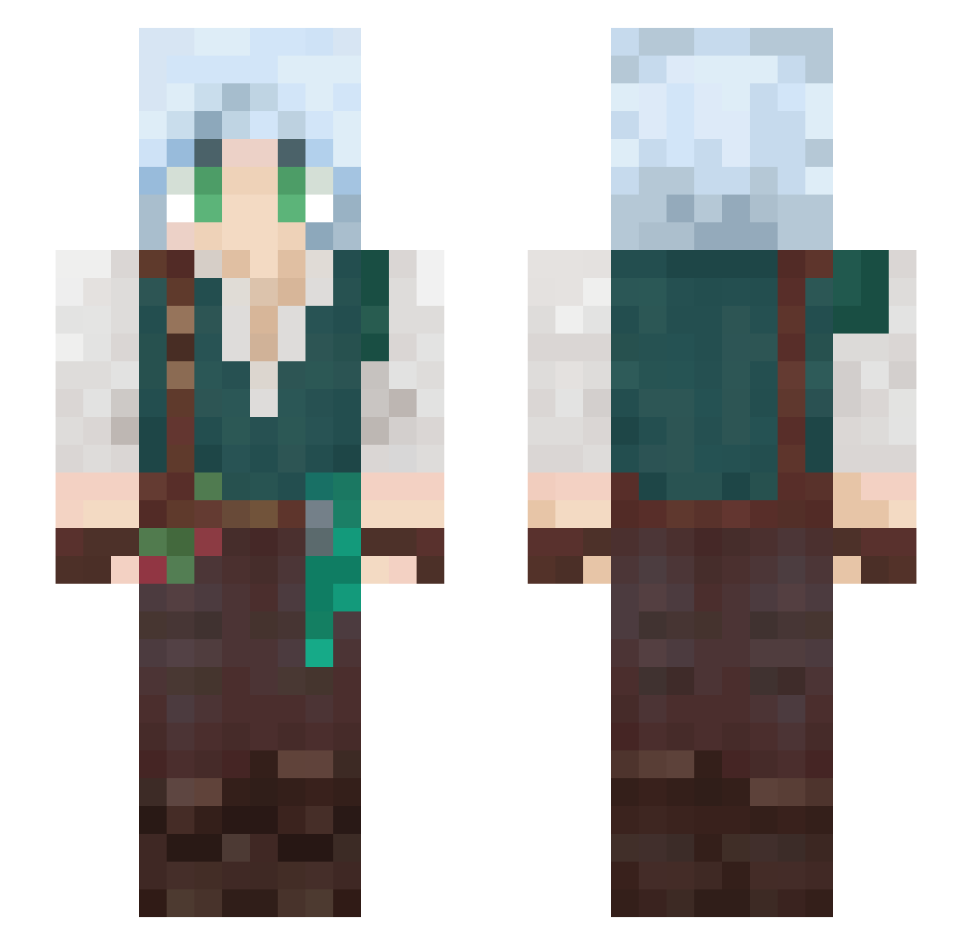 Shiassky Minecraft skin, front and back view