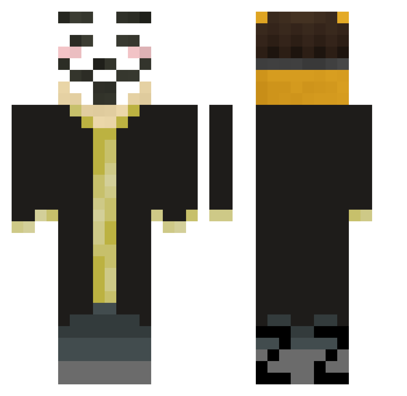 Meruyax31 Minecraft skin, front and back view
