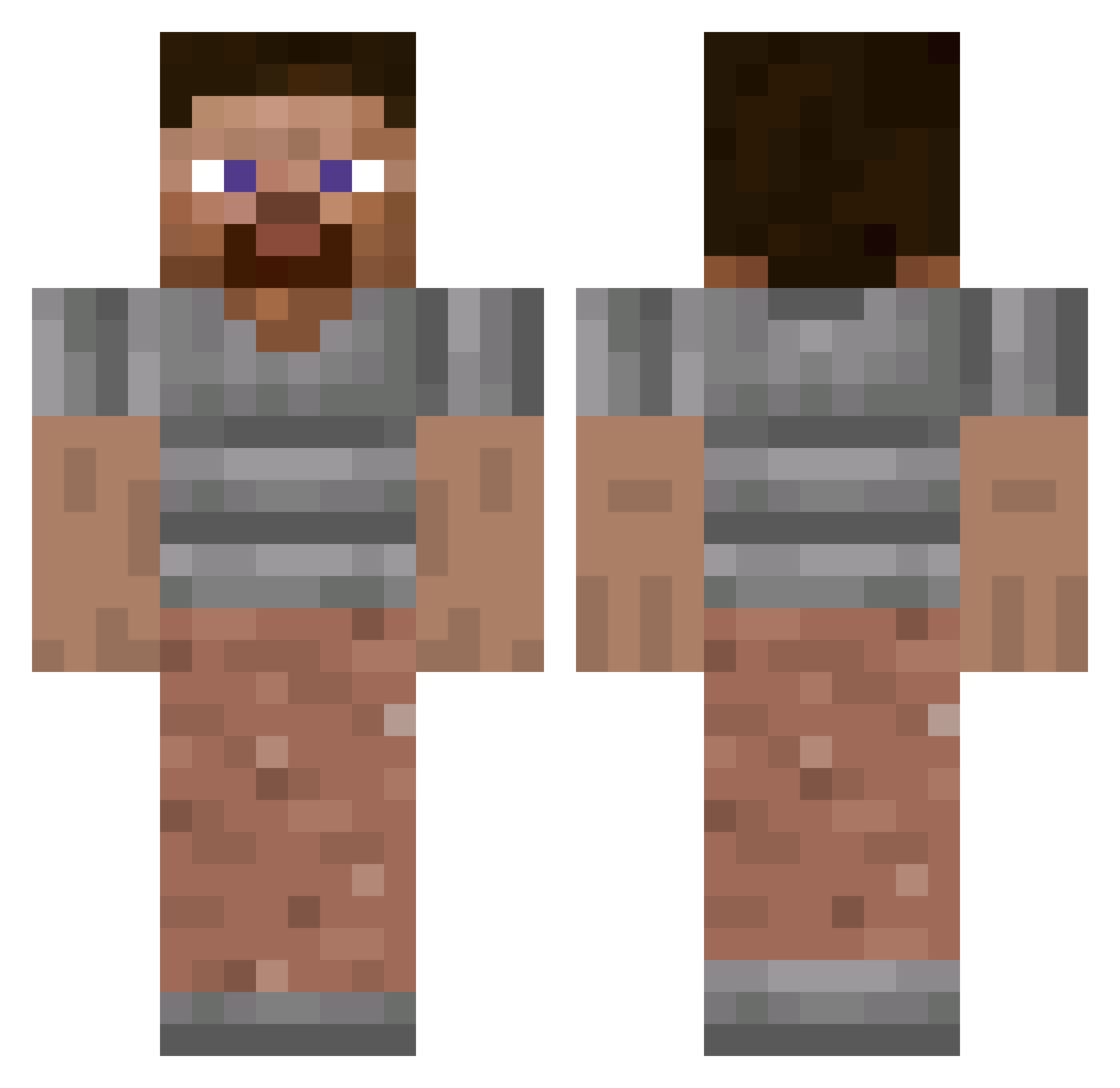 Merep Minecraft skin, front and back view