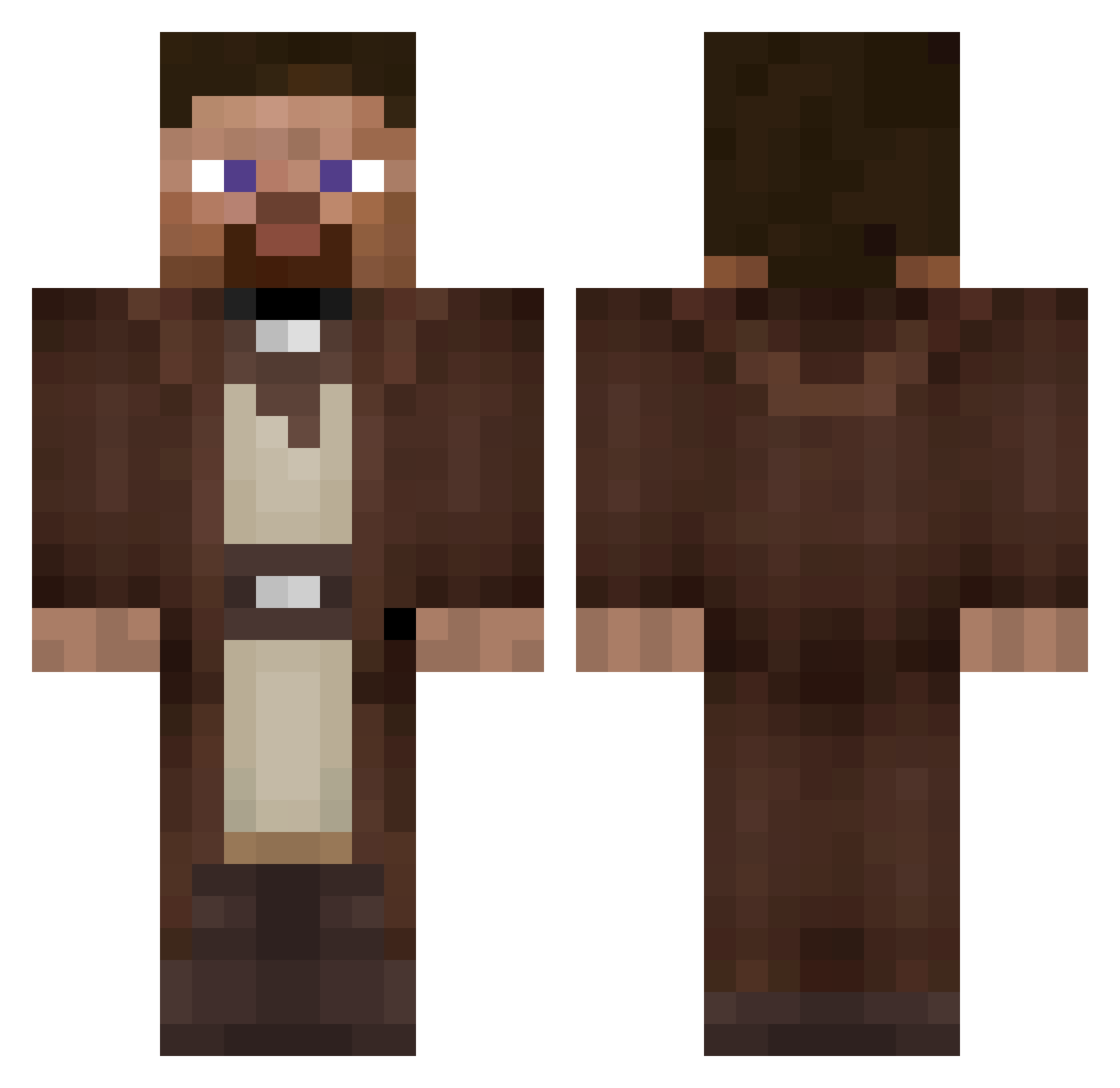 ElementalPixel27 Minecraft skin, front and back view