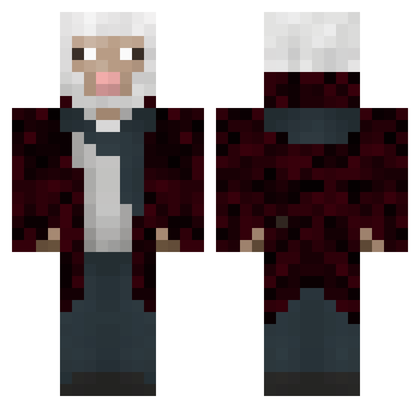tuvios Minecraft skin, front and back view