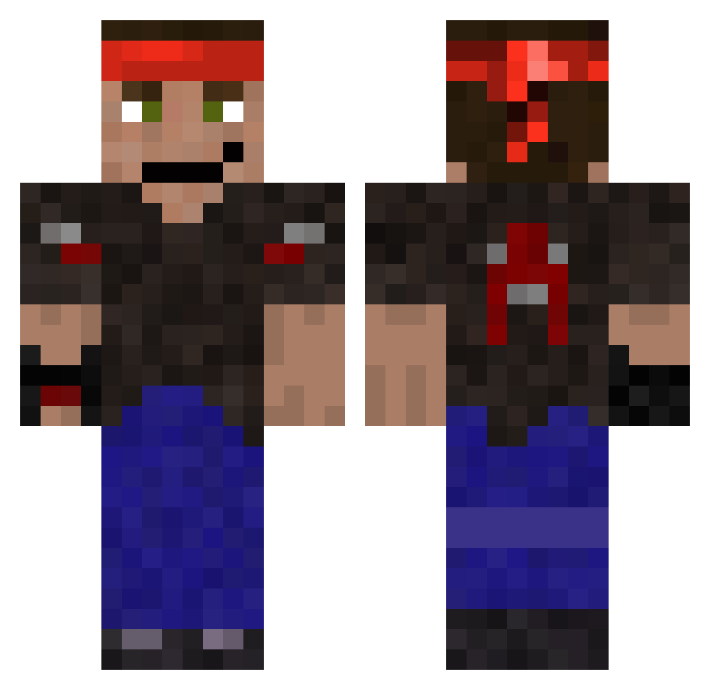 C4dent Minecraft skin, front and back view