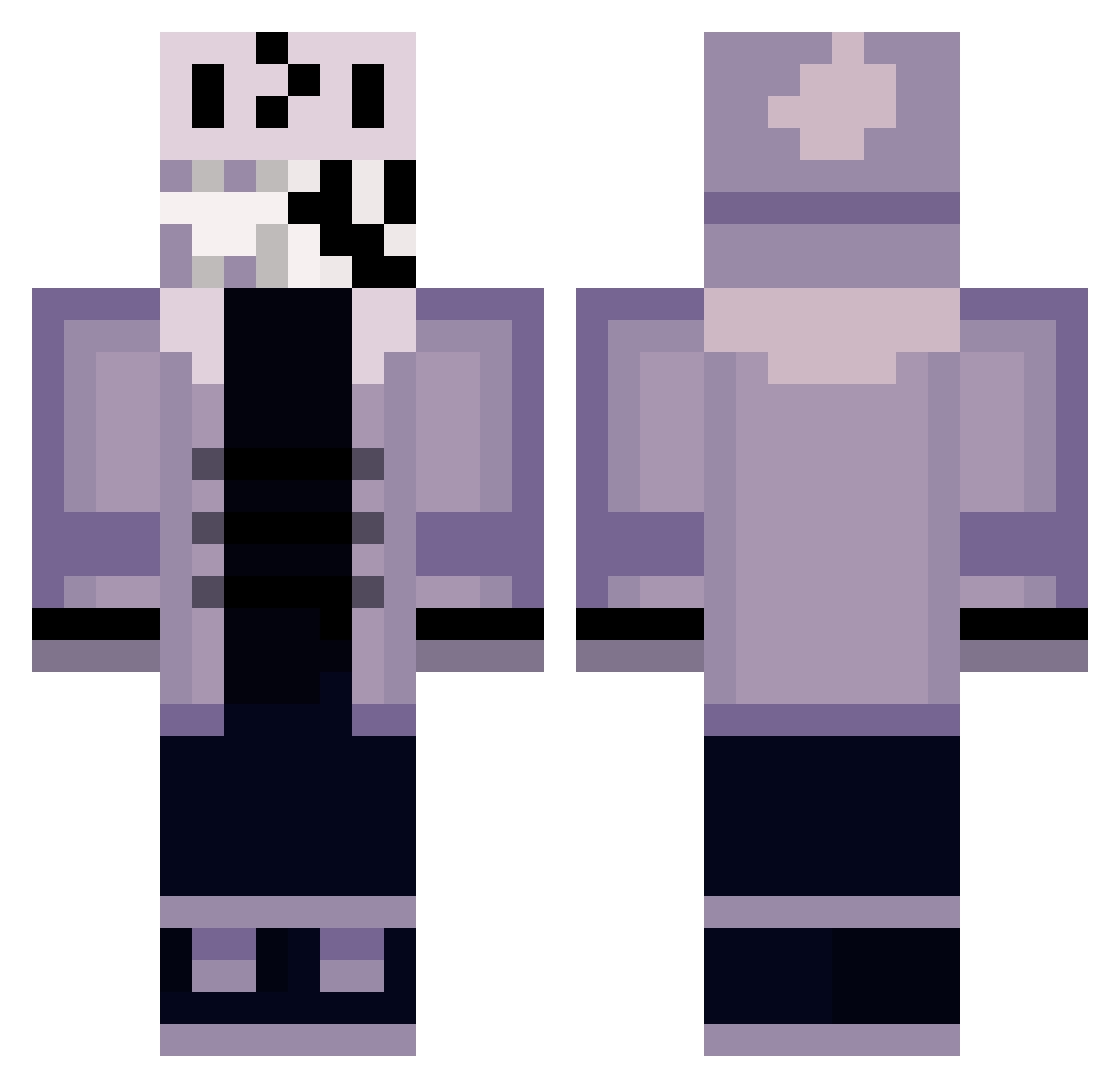 Shainnn Minecraft skin, front and back view