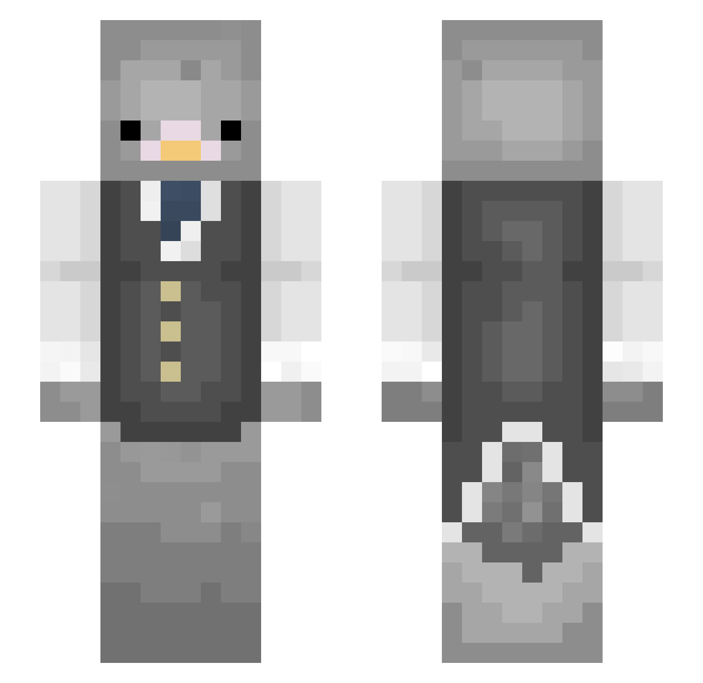 reWolffied Minecraft skin, front and back view
