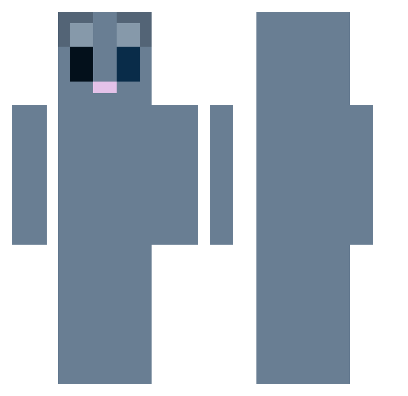 punctuates Minecraft skin, front and back view