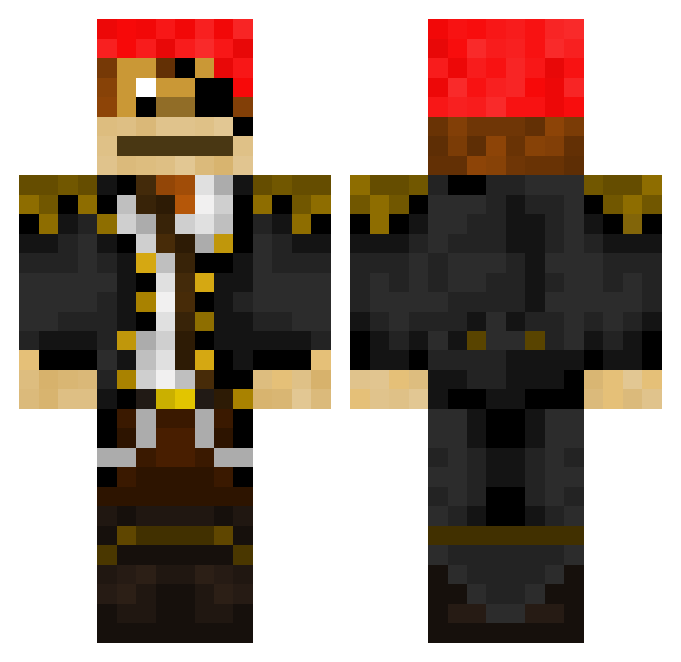 captainmunkee Minecraft skin, front and back view