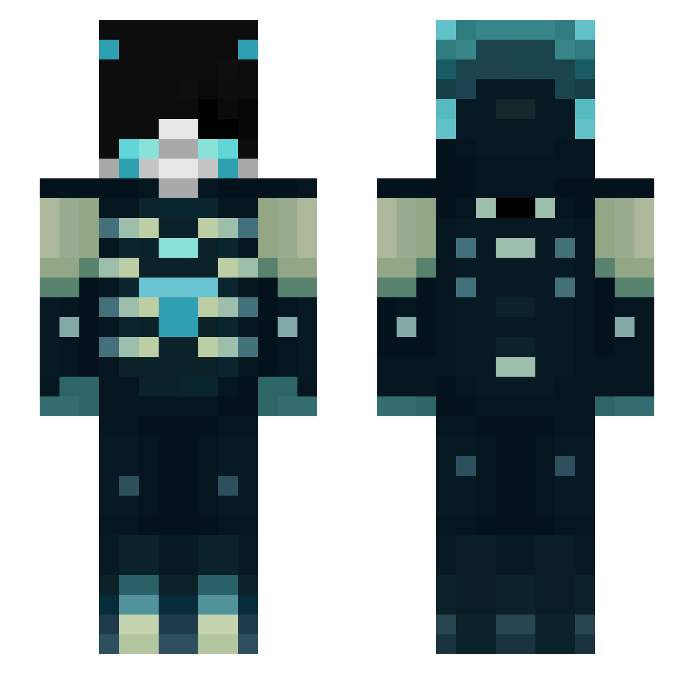 Astralzel Minecraft skin, front and back view