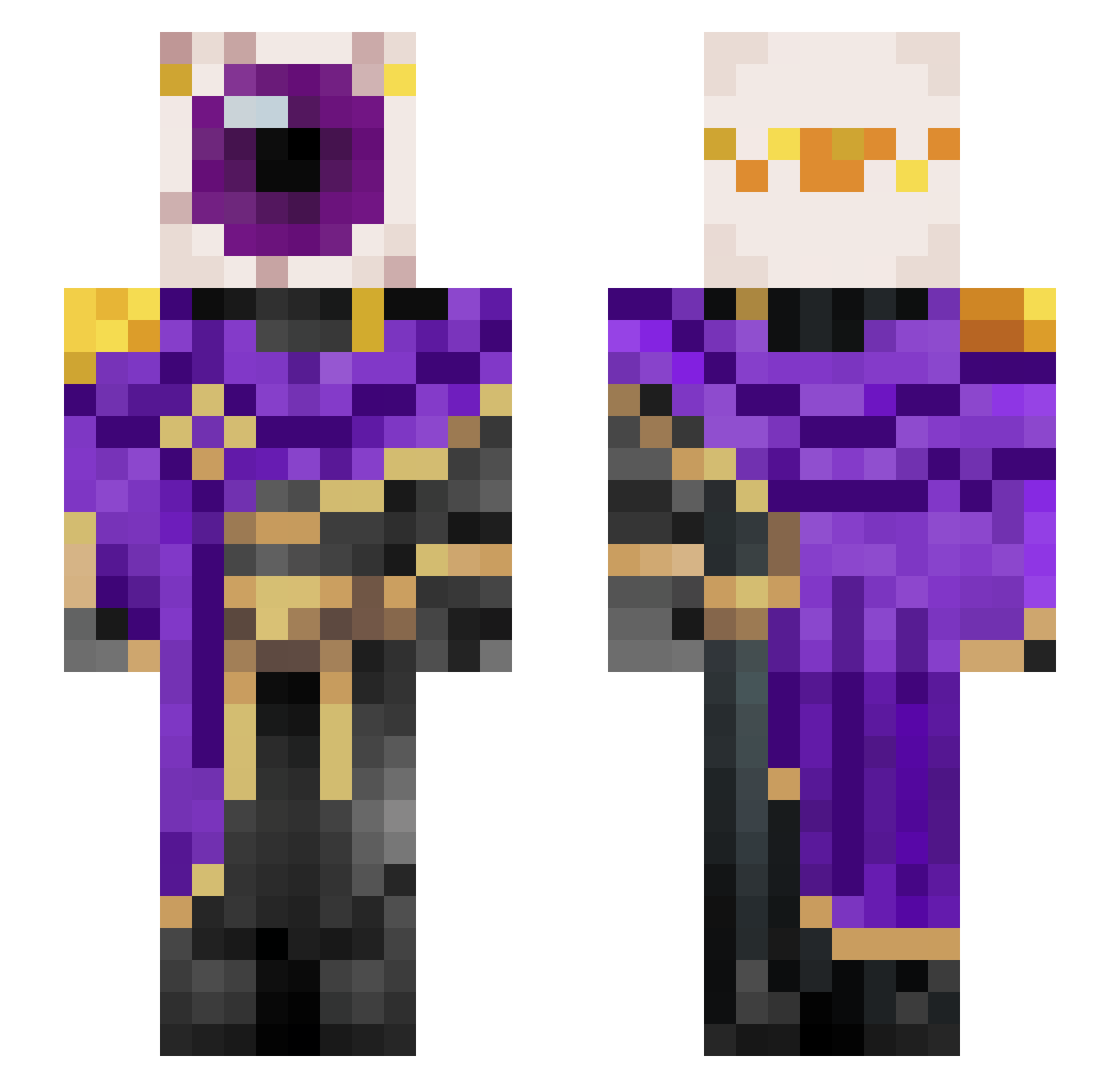 Mighty_Dean Minecraft skin, front and back view