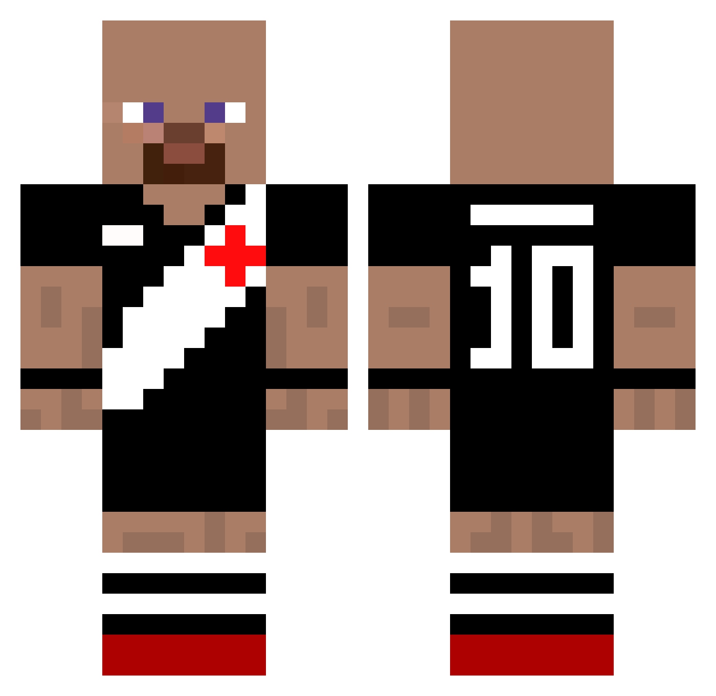 Interagir Minecraft skin, front and back view