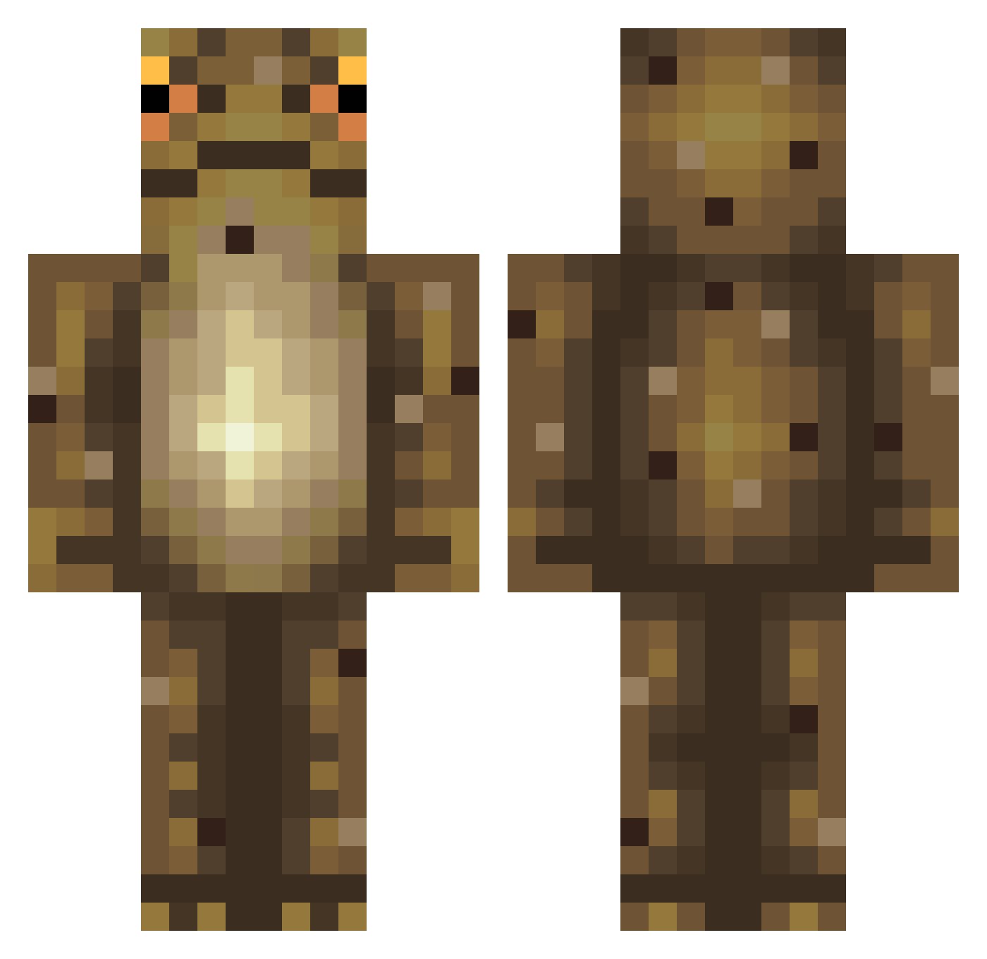 Wigmeri Minecraft skin, front and back view