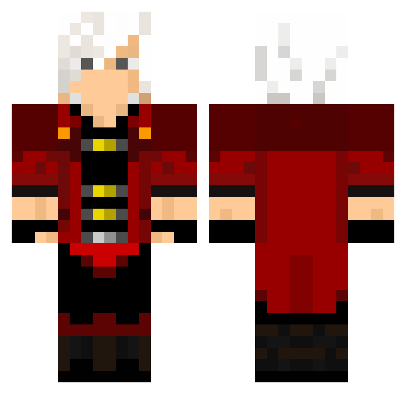 Yomeos Minecraft skin, front and back view