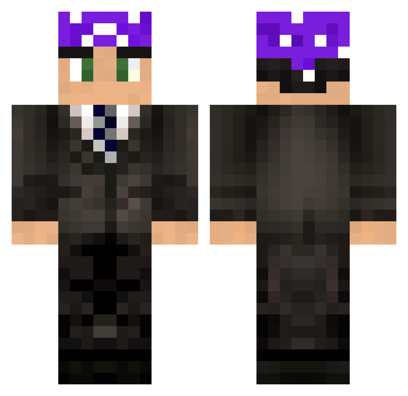 MrBrasel Minecraft skin, front and back view