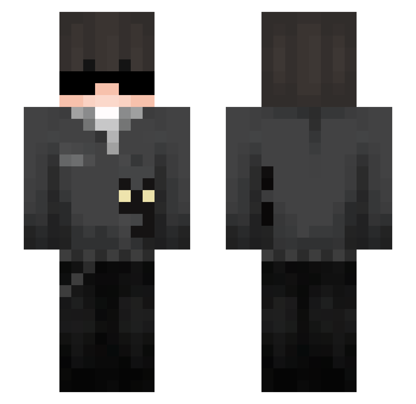 real_dexter Minecraft skin, front and back view