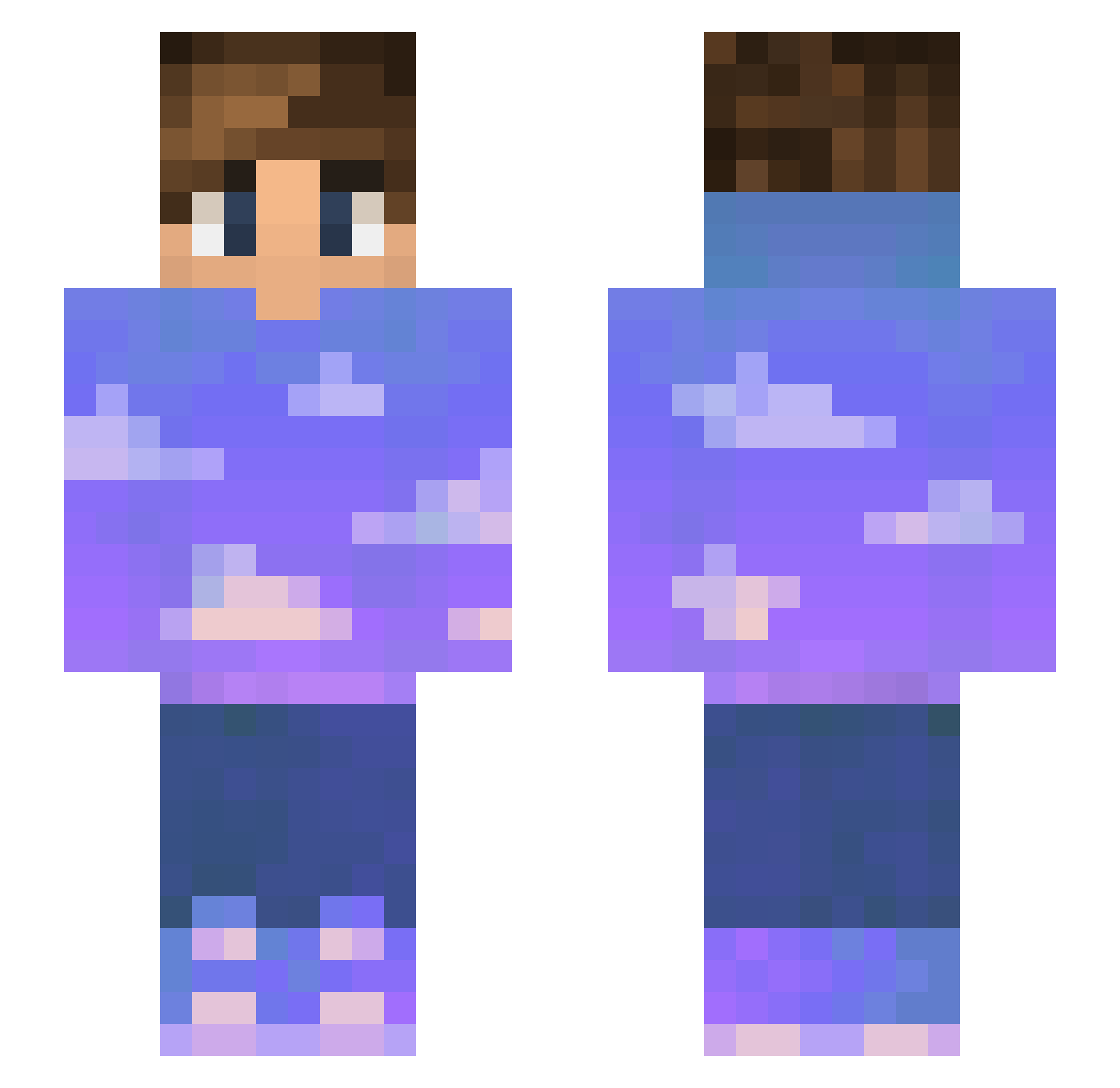 ___S_K_Y___ Minecraft skin, front and back view