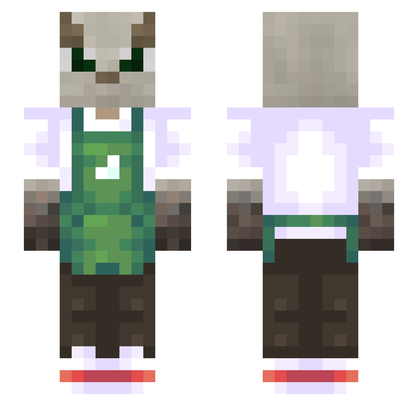 _Yitzhak Minecraft skin, front and back view