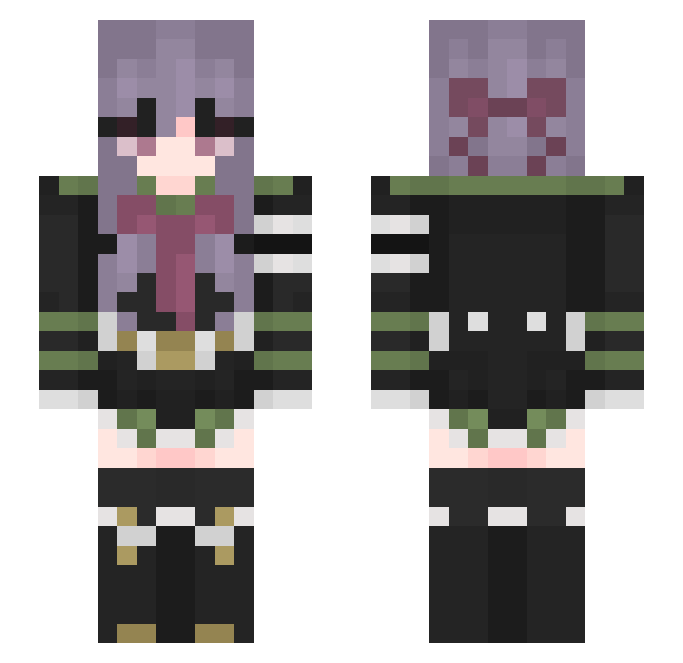 F_35LightningII Minecraft skin, front and back view